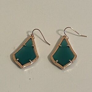 Kendra Scott Green Chalcedony Translucent Alex Earrings New Condition